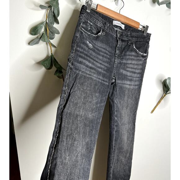 Zara Gray Skinny Jeans with Beaded Side Seams - Picture 2 of 6